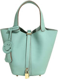 Genuine Leather-Handbags,Bucket-Vegetable Basket-Elegant & Fashionable- with Lock-Portable,fashion-Female Bag