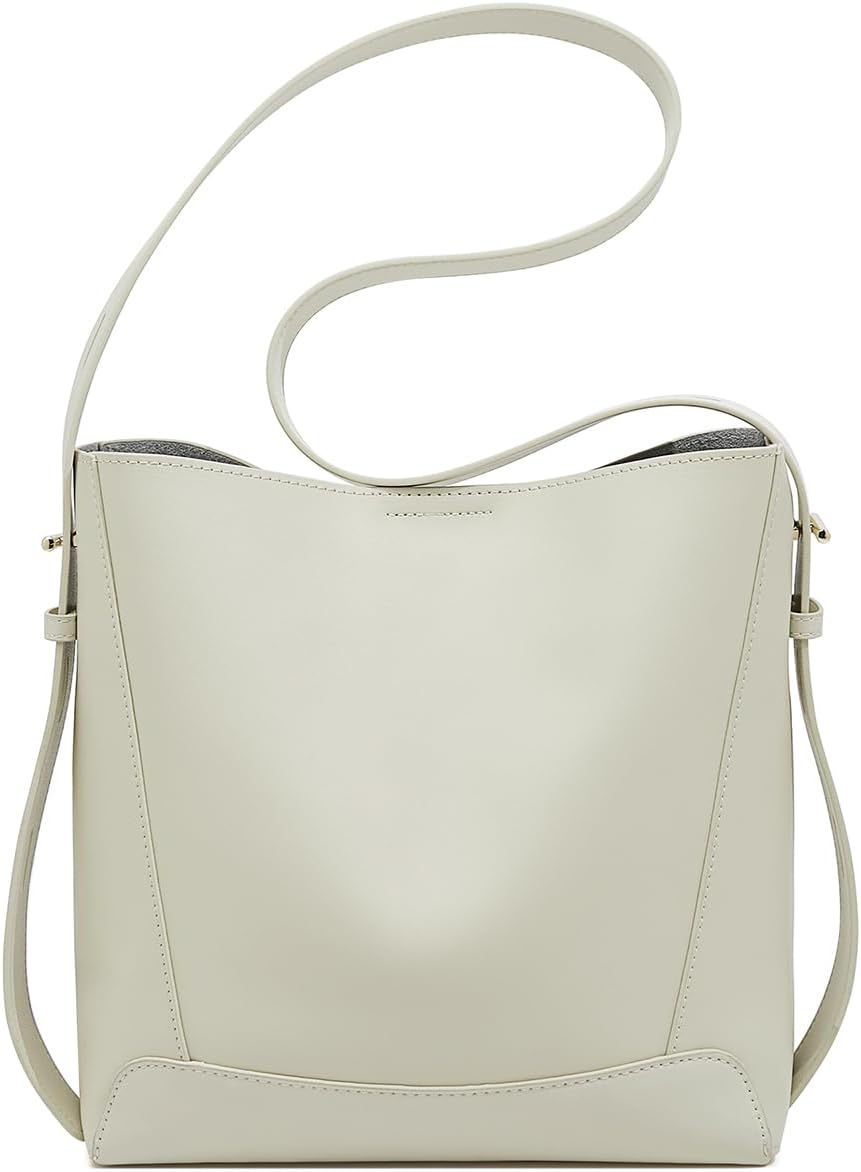 Leather Bucket Tote Purse for Women Designer Tote Bag and Handbags Shoulder Bag with Pockets and Magnetic Snap