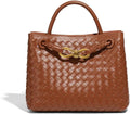 Women's Handmade Woven Top-handle Bag Ladies' Fashion Leather Shoulder Handbag Crossbody Purse