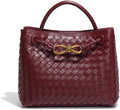 Women's Handmade Woven Top-handle Bag Ladies' Fashion Leather Shoulder Handbag Crossbody Purse