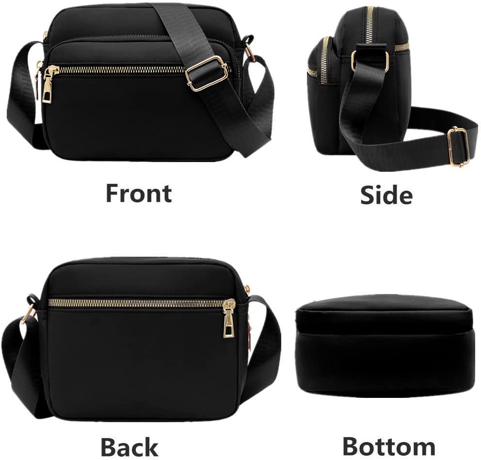 NylonBags for Women Purses and Handbags Women's Casual Messenger Bags Waterproof BlackPurse