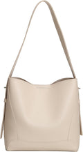 Leather Bucket Tote Purse for Women Tote Bag and Handbags Shoulder Bag with Pockets and Magnetic Snap