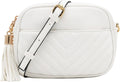 Chevron QuiltedCamera Bag with Chain Strap and Tassel