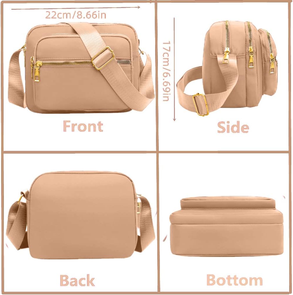 NylonBags for Women Purses and Handbags Women's Casual Messenger Bags Waterproof BlackPurse