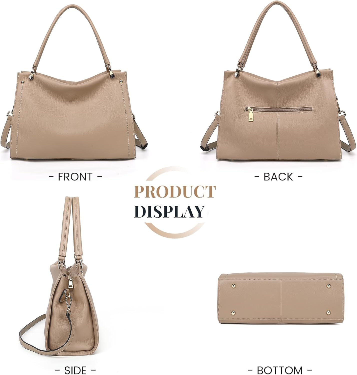 Women Genuine Leather Purses Handbags Tote Bag Shoulder Bag Top Handle Satchel LadiesHobo Bags Bucket Bag