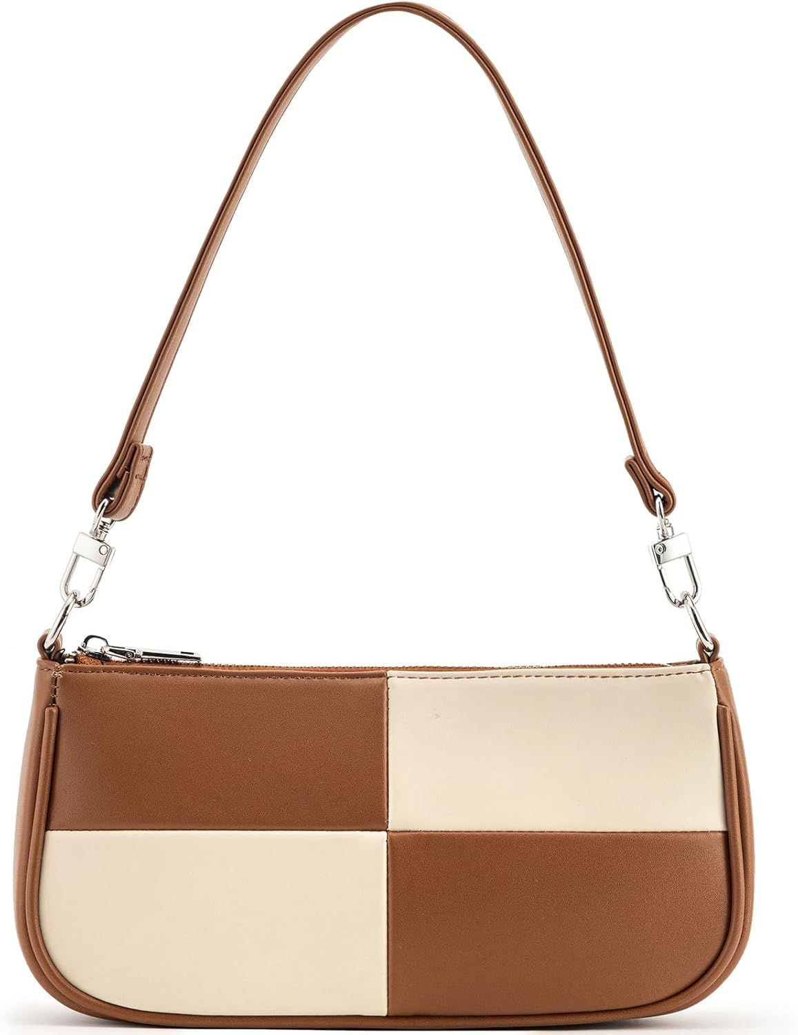 Women's Shoulder Bags: Vintage Vegan Leather Classic Clutches & Totes (Zipper Closure)