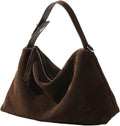 Genuine Leather Suede Tote Bags for Women, Suede Purse Suede Handbag Vintage Suede Slouchy Hobo ShoulderBag