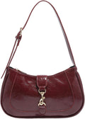 Women's Vintage Distressed-Style Zippered Shoulder Bag | Adjustable Strap | Elegant Underarm Bag | Handbag