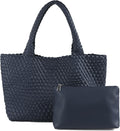 Handmade Woven Bag Satchel Handbag For Women Vegan Leather Tote Bag With Purses Travel Shoulder Bag Underarm Bag