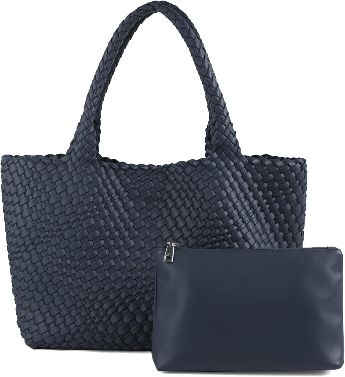 Handmade Woven Bag Satchel Handbag For Women Vegan Leather Tote Bag With Purses Travel Shoulder Bag Underarm Bag