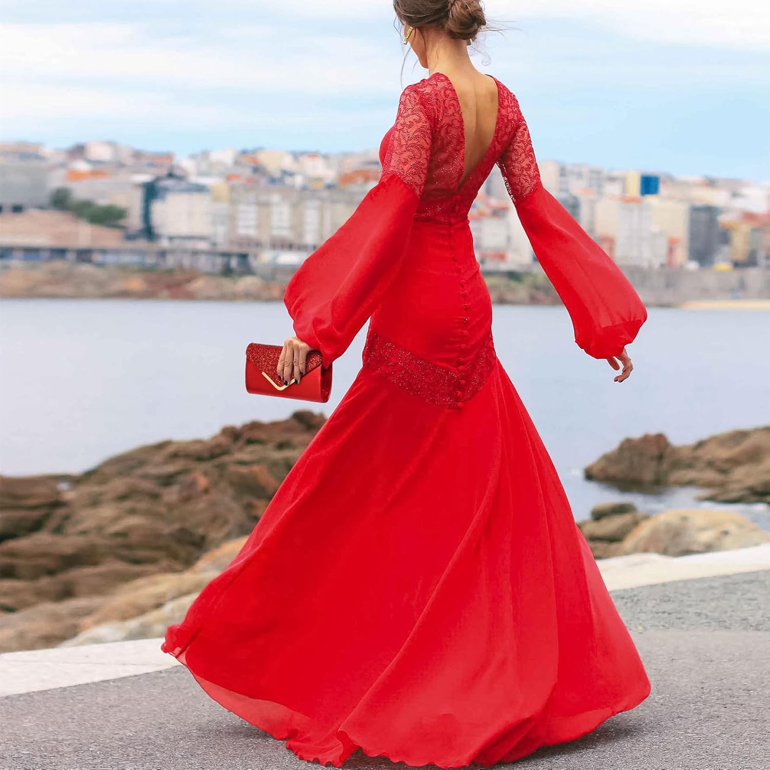 Women Evening Bags Formal Clutch Purses for Wedding Party Prom Handbags with Shoulder Strap and Glitter Flap