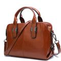 Large Leather Satchel Bag For Women Genuine Leather Handle Bag Work Tote Purse And Handbags With Triple Compartments