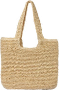 Beach Bags for Women - Summer Soft Large Woven Shoulder Purse Handbag, Beach Tote Straw Bag for Summer Vacation
