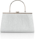 Evening Bag for Women Sparkly Handbag with Chain, Women's Shoulder Bag Pleated Clutch Purse for Wedding, Prom, Party