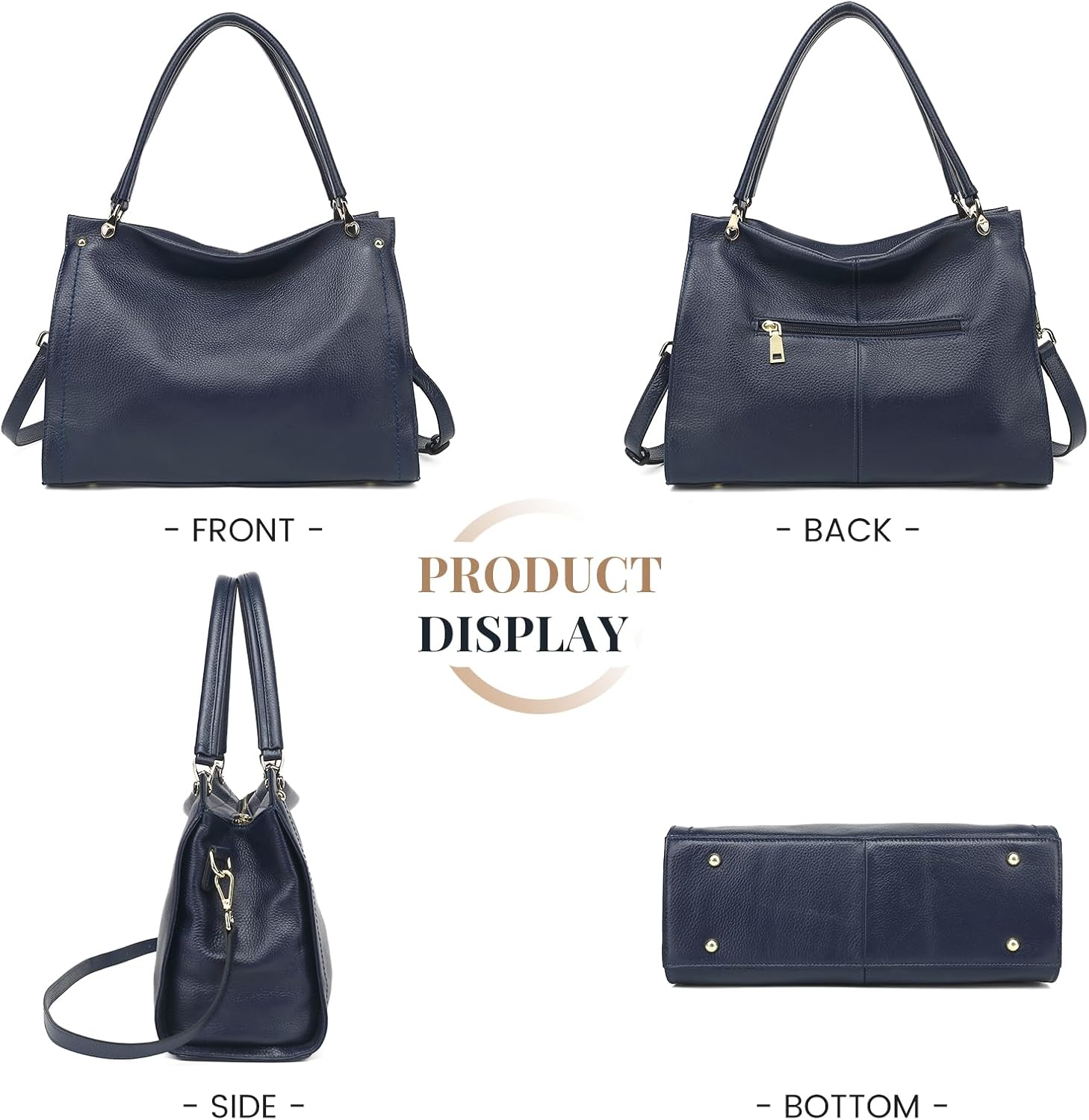 Women Genuine Leather Purses Handbags Tote Bag Shoulder Bag Top Handle Satchel LadiesHobo Bags Bucket Bag