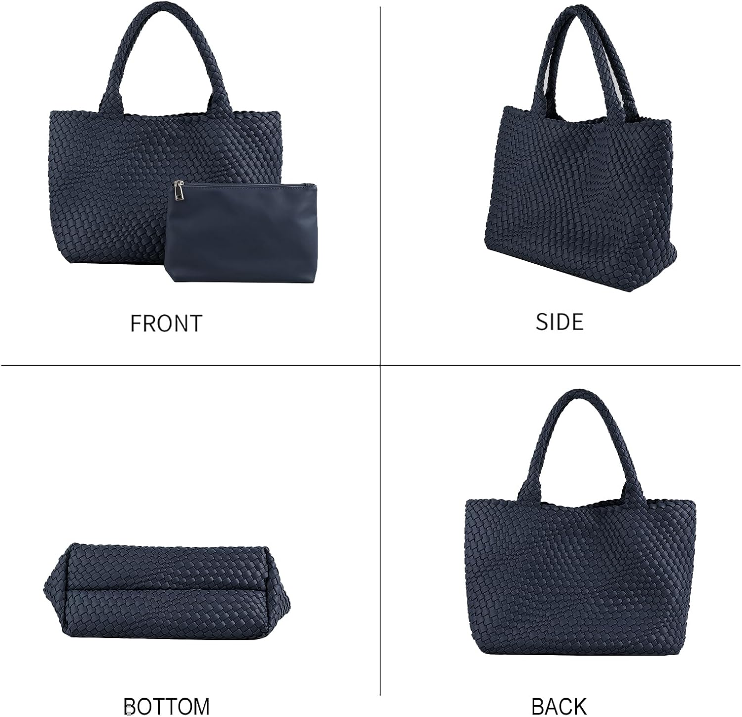 Handmade Woven Bag Satchel Handbag For Women Vegan Leather Tote Bag With Purses Travel Shoulder Bag Underarm Bag