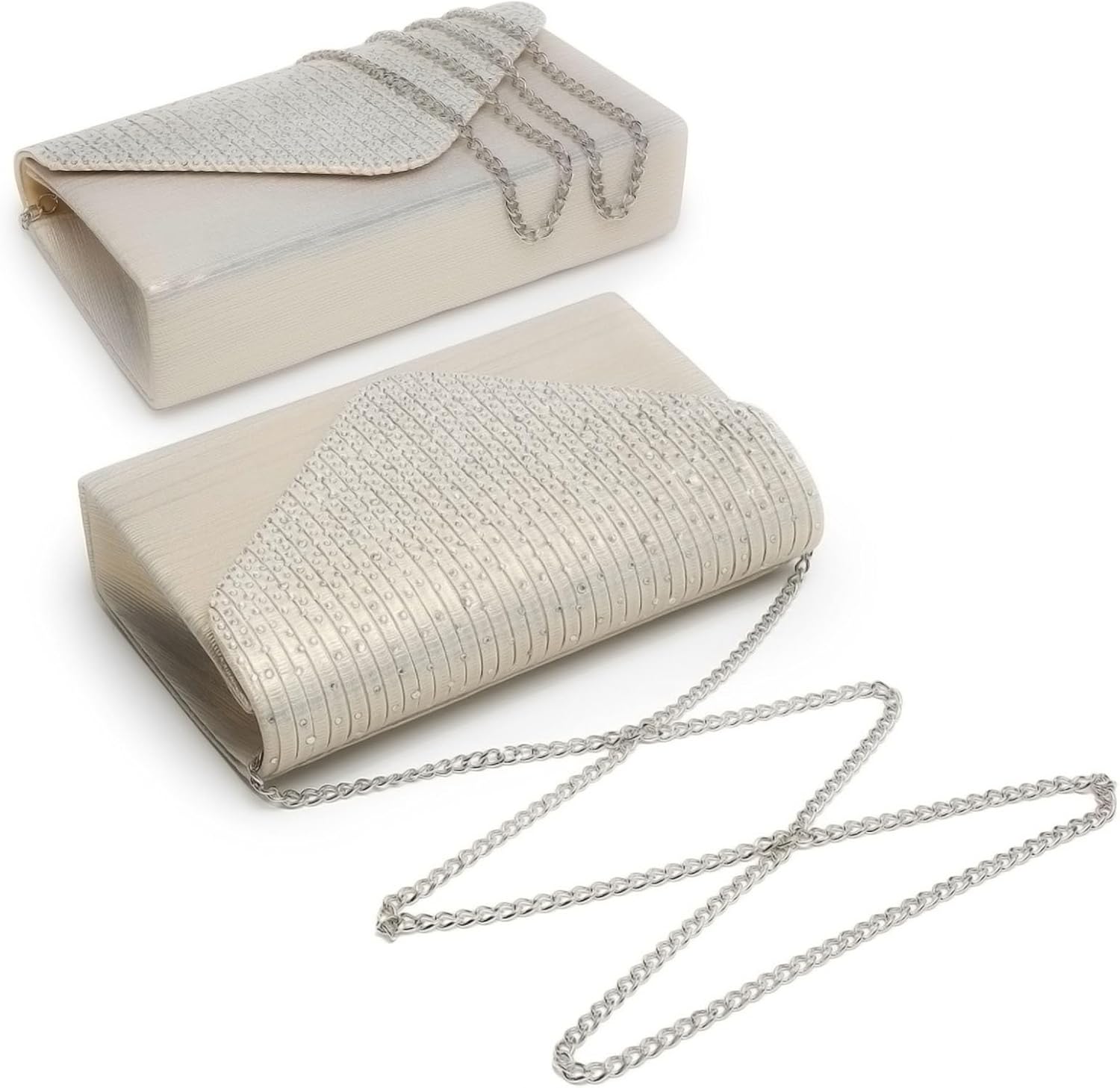 Ladies Frosted Satin Evening Clutch Purse BagHandbags Party Prom Wedding Envelope