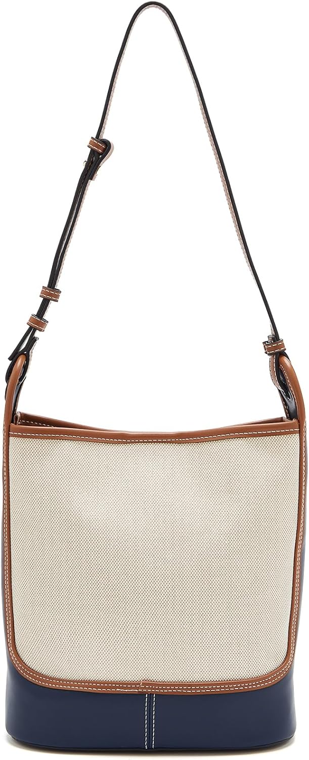 Small Fabric Bucket Top-handle Crossbody Bag for Women Satchel Trendy Handbags Canvas