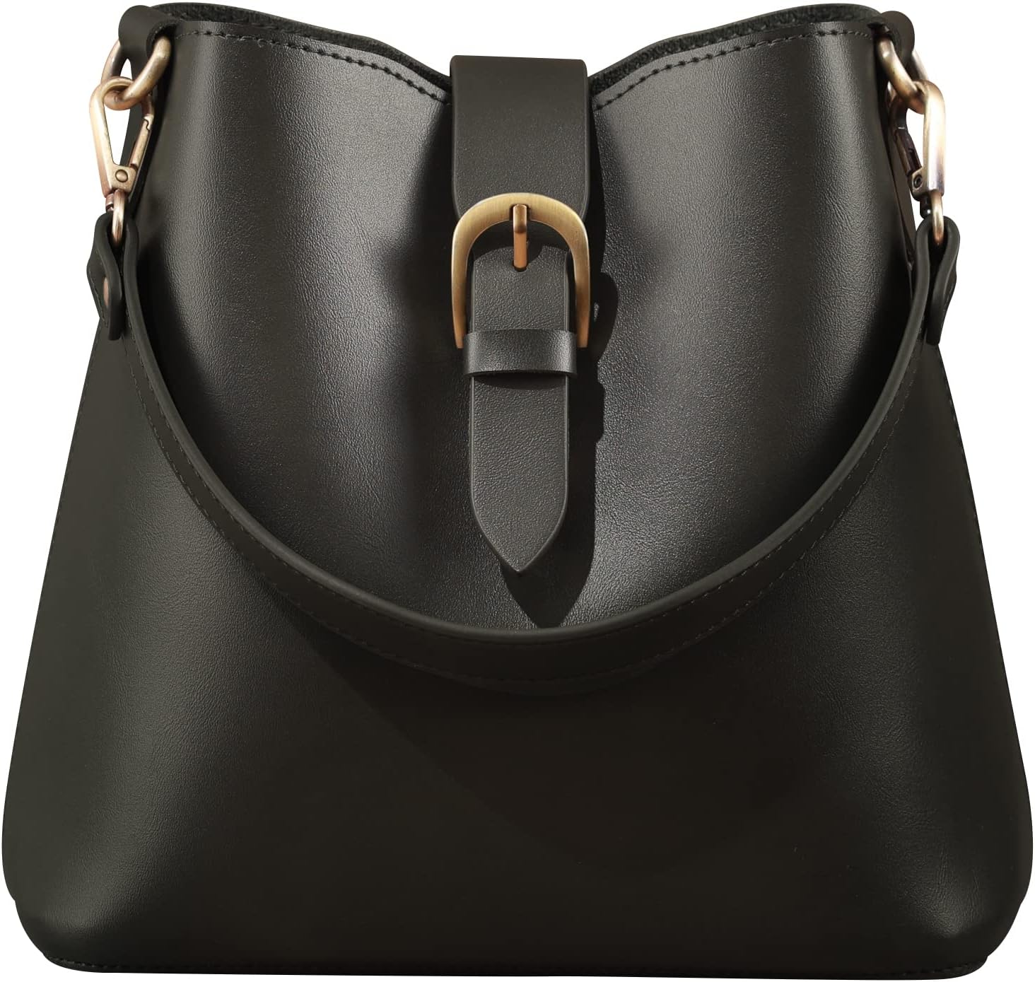 Bucket Vegan Leather Bag For Women Hobo Retro Faux Casual Purse Classic Vintage Simple Shoulder Handbag