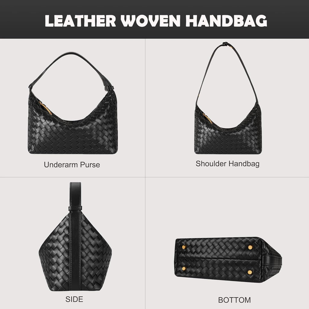 Vegan Leather Woven Tote Handbag, Top-handle Shoulder Bag, Woven Leather Pure Underarm Purse, Clutch Bag Braided Bag
