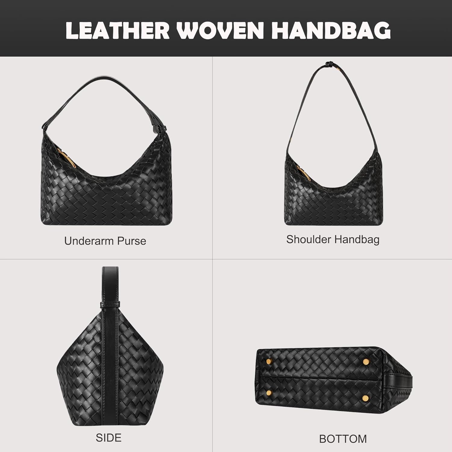 Vegan Leather Woven Tote Handbag, Top-handle Shoulder Bag, Woven Leather Pure Underarm Purse, Clutch Bag Braided Bag