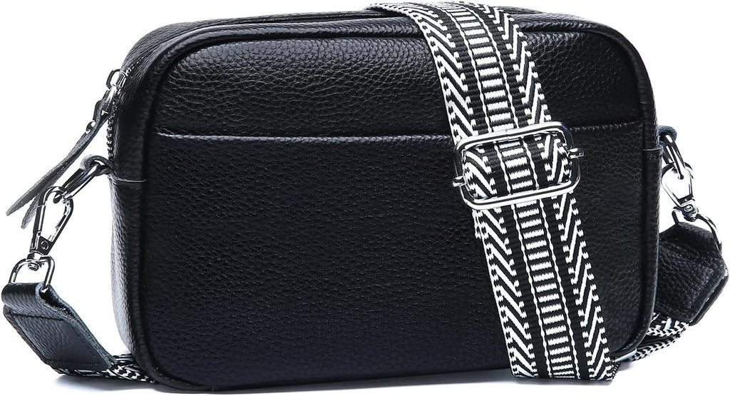 SmallBags for Women Genuine Leather, Guitar Strap Shoulder Handbag Purse Camera Bag with  Card Slots