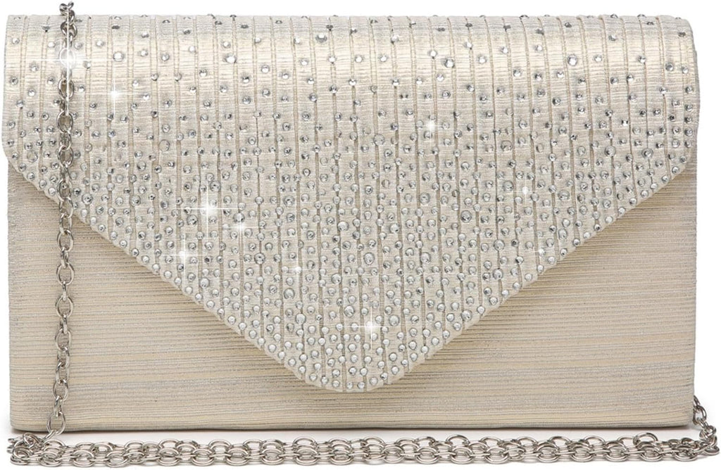Ladies Frosted Satin Evening Clutch Purse BagHandbags Party Prom Wedding Envelope