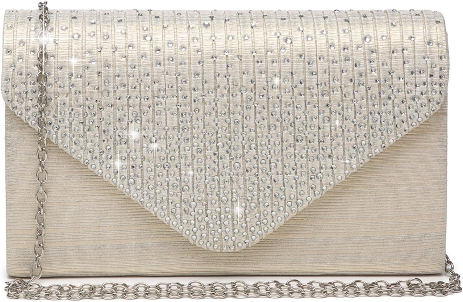 Ladies Frosted Satin Evening Clutch Purse BagHandbags Party Prom Wedding Envelope