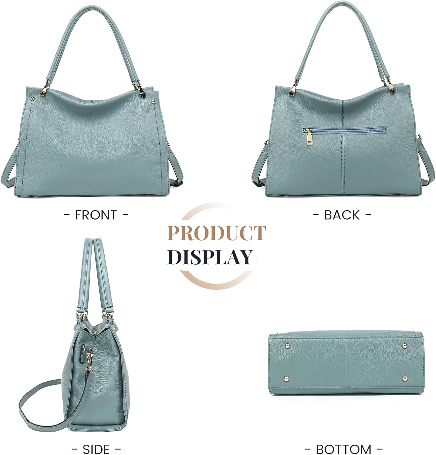 Women Genuine Leather Purses Handbags Tote Bag Shoulder Bag Top Handle Satchel LadiesHobo Bags Bucket Bag