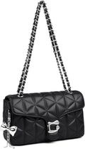 Women's Quilted Crossbody | Small Leather Crossbody & Shoulder Bag | Cambridge Satchel | Designer-Style Evening Chain Bag