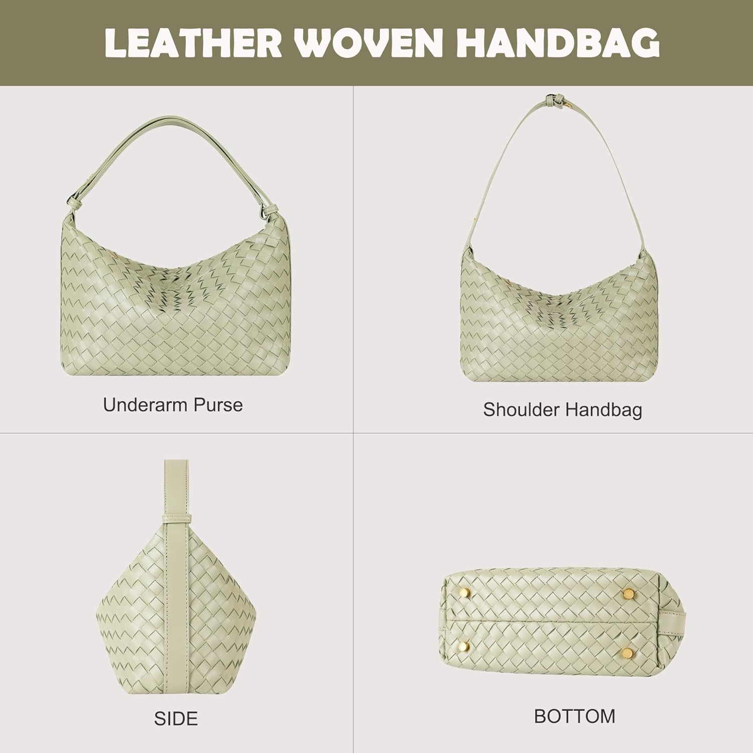 Vegan Leather Woven Tote Handbag, Top-handle Shoulder Bag, Woven Leather Pure Underarm Purse, Clutch Bag Braided Bag