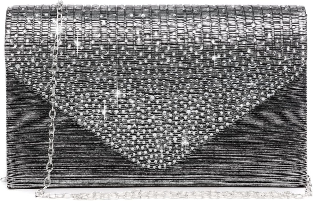 Ladies Frosted Satin Evening Clutch Purse BagHandbags Party Prom Wedding Envelope