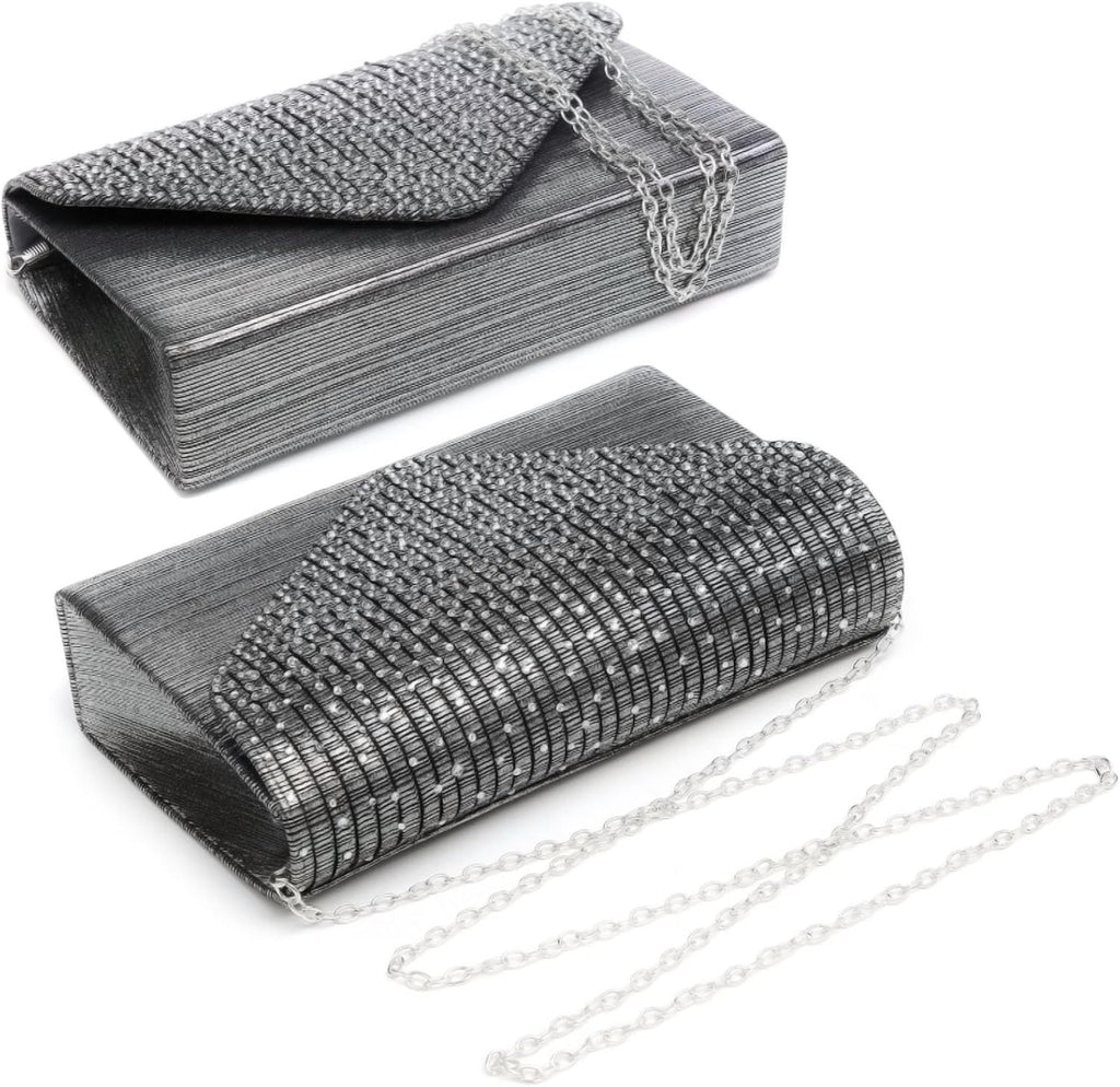 Ladies Frosted Satin Evening Clutch Purse BagHandbags Party Prom Wedding Envelope
