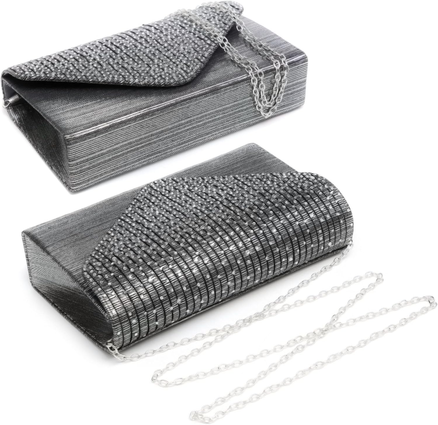 Ladies Frosted Satin Evening Clutch Purse BagHandbags Party Prom Wedding Envelope