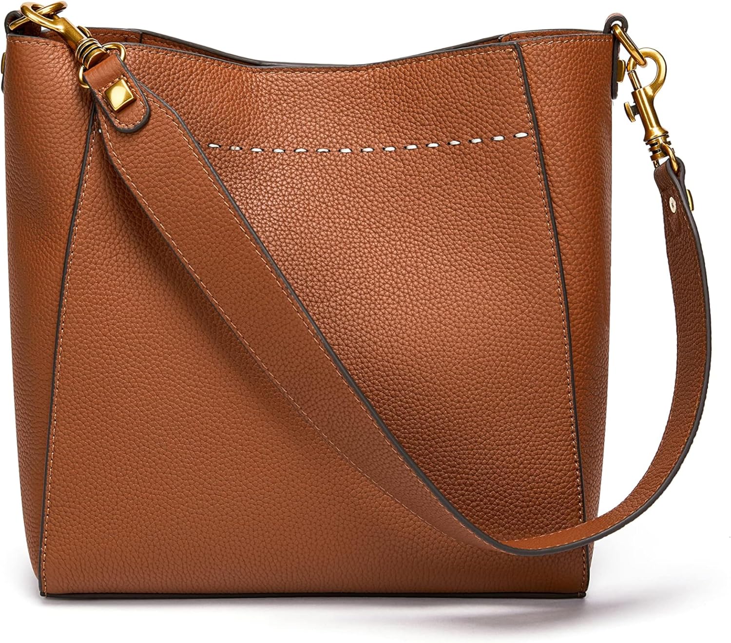 Leather Bucket Tote Bags for Women Designer Shoulder Hobo Purse and Handbags with Detachable Wide Strap