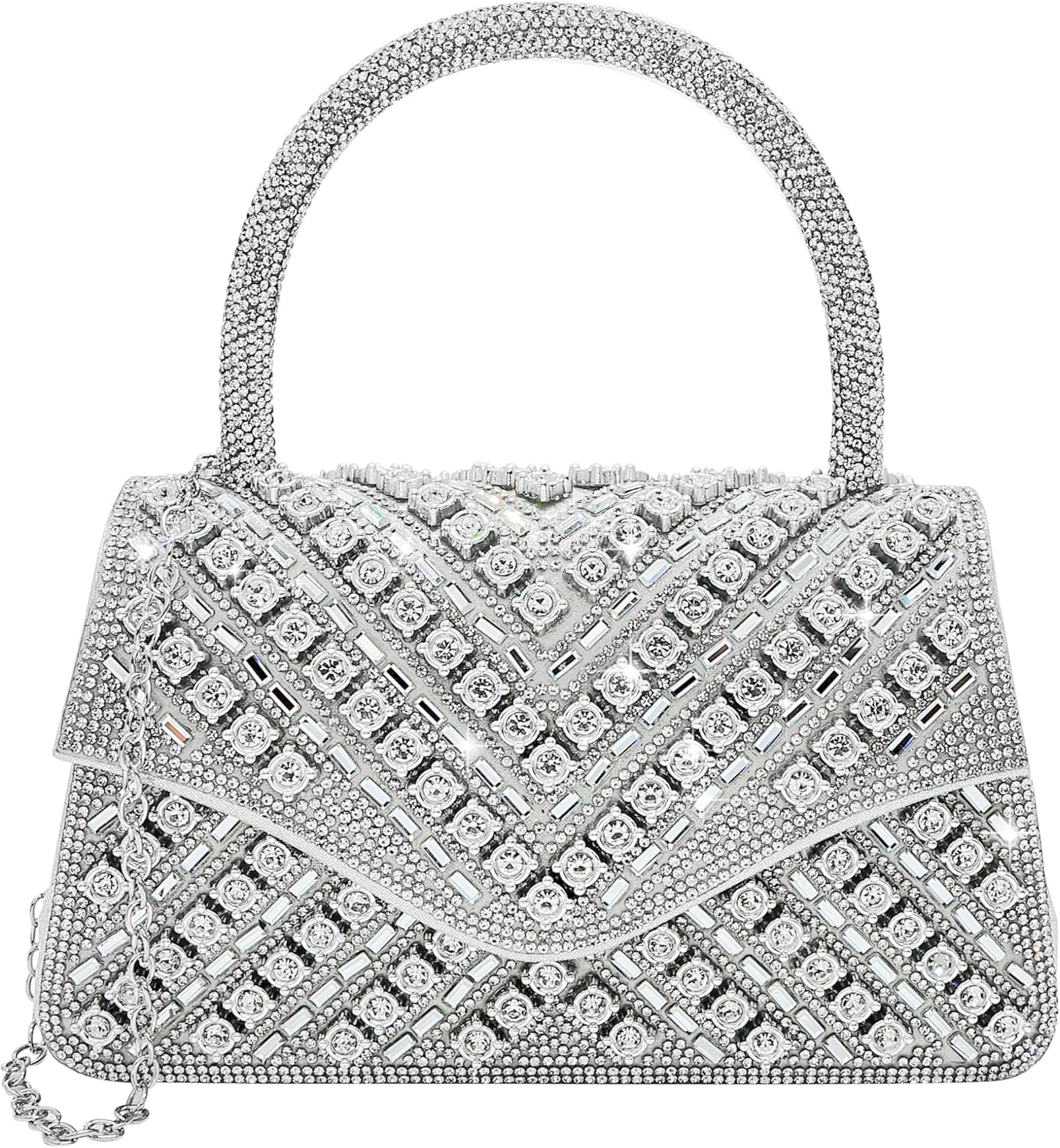 Clutch Purses for Women Sparkly Rhinestones Purses and Handbags for Wedding Party EveningBag with Chain