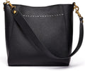 Leather Bucket Tote Bags for Women Designer Shoulder Hobo Purse and Handbags with Detachable Wide Strap