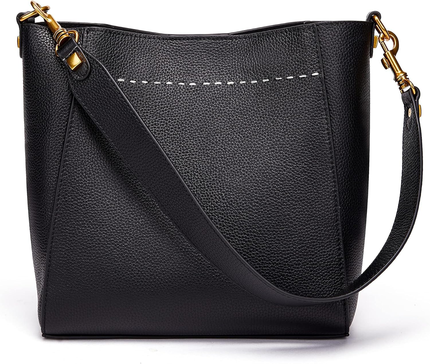 Leather Bucket Tote Bags for Women Designer Shoulder Hobo Purse and Handbags with Detachable Wide Strap